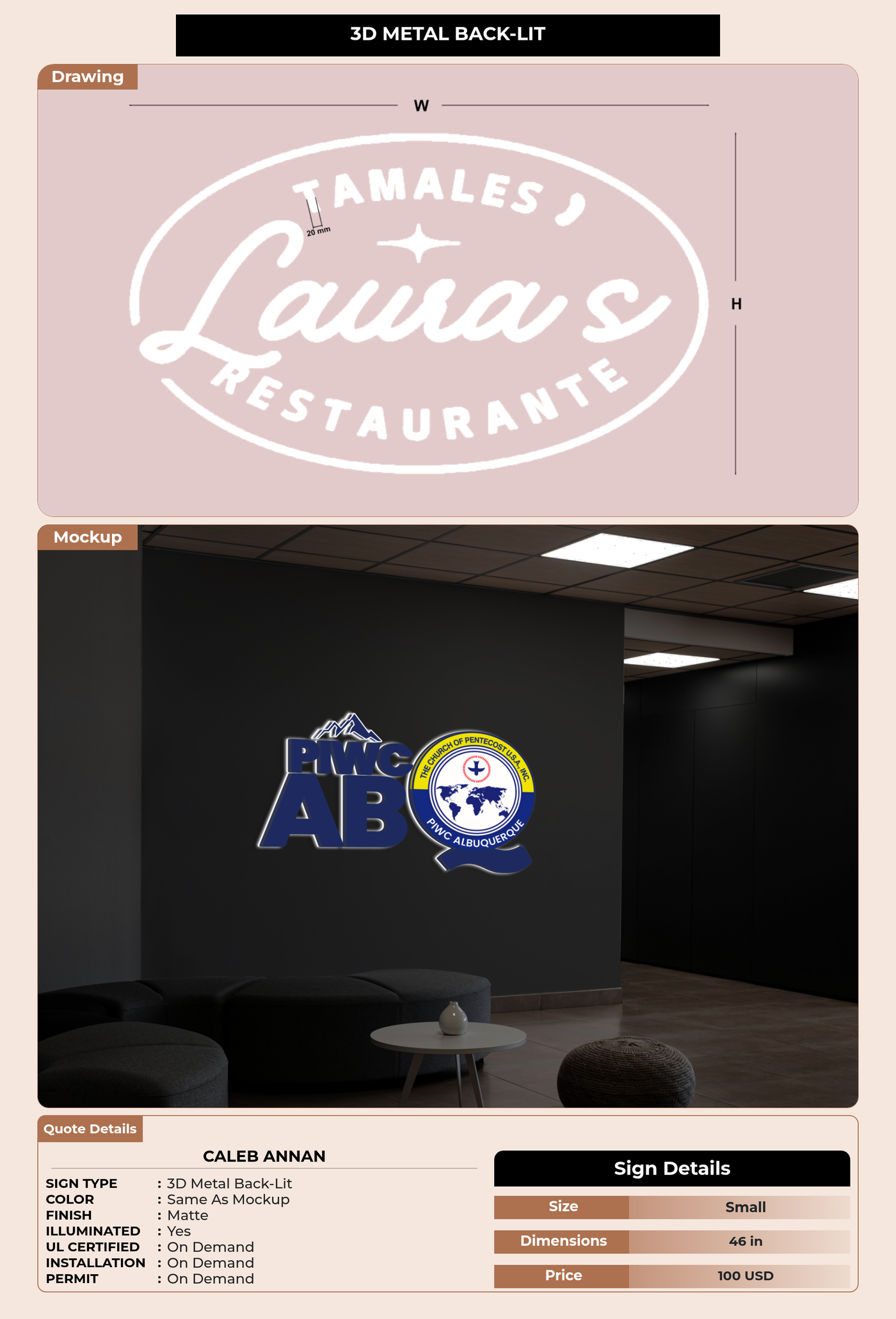CUSTOM MOCKUP SIGN FOR Caleb Annan