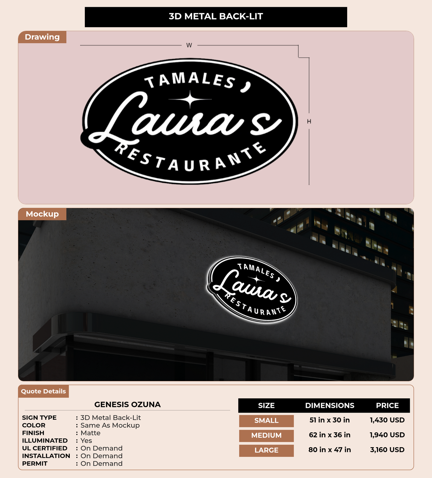 CUSTOM MOCKUP SIGN FOR Genesis Ozuna