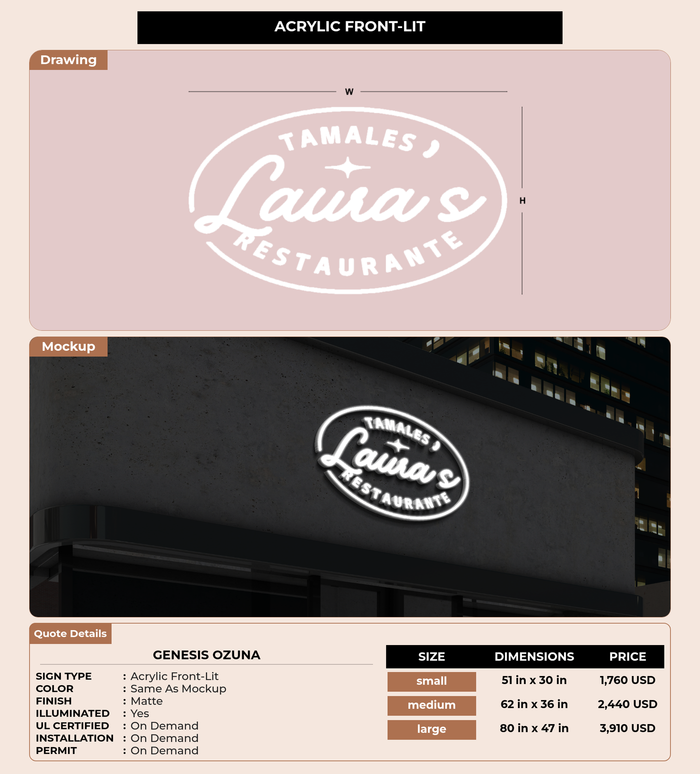 CUSTOM MOCKUP SIGN FOR Genesis Ozuna