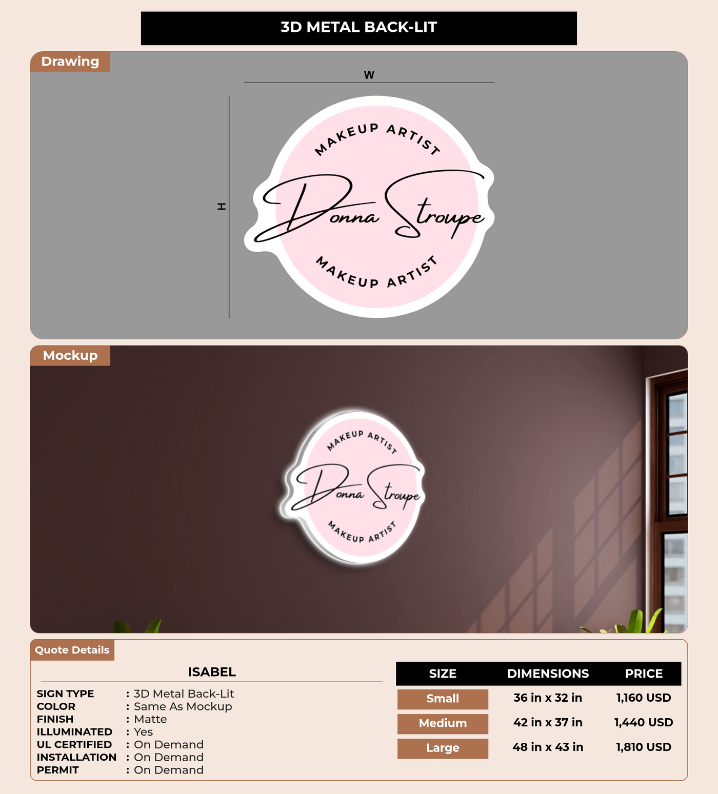 CUSTOM MOCKUP SIGN FOR Isabel
