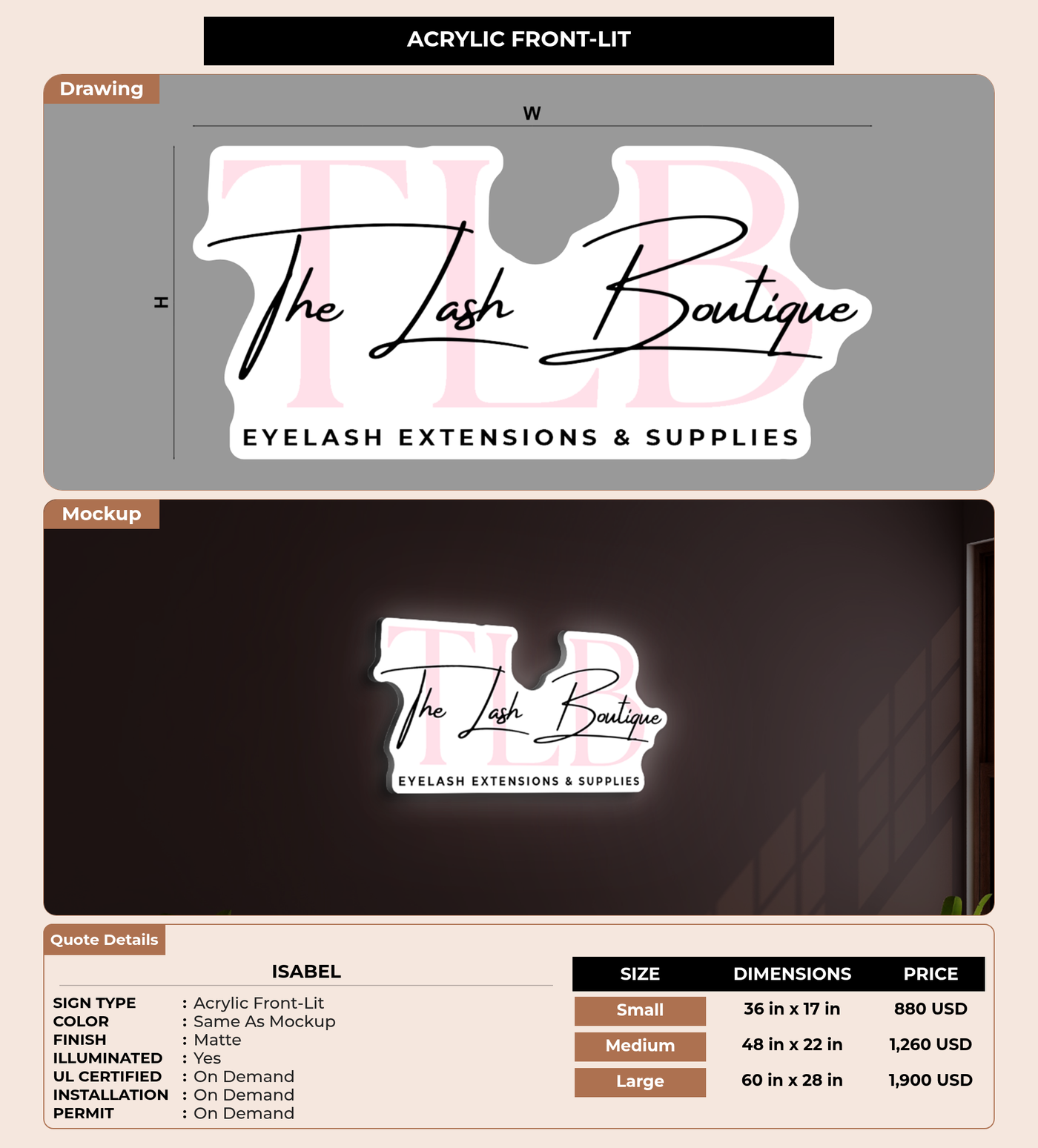 CUSTOM MOCKUP SIGN FOR Isabel