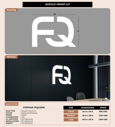 CUSTOM MOCKUP SIGN FOR Stephan Fequiere