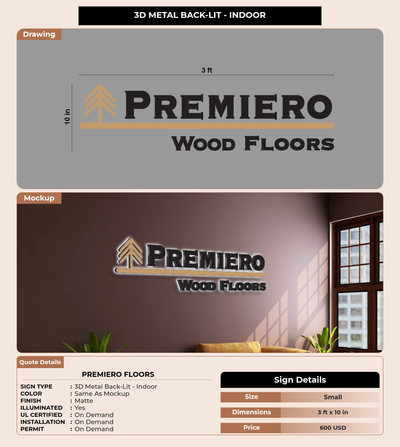 CUSTOM MOCKUP SIGN FOR Premiero Floors