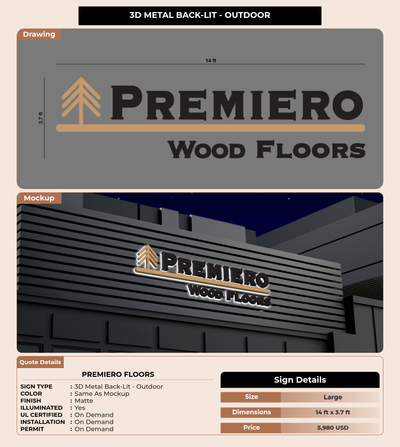 CUSTOM MOCKUP SIGN FOR Premiero Floors