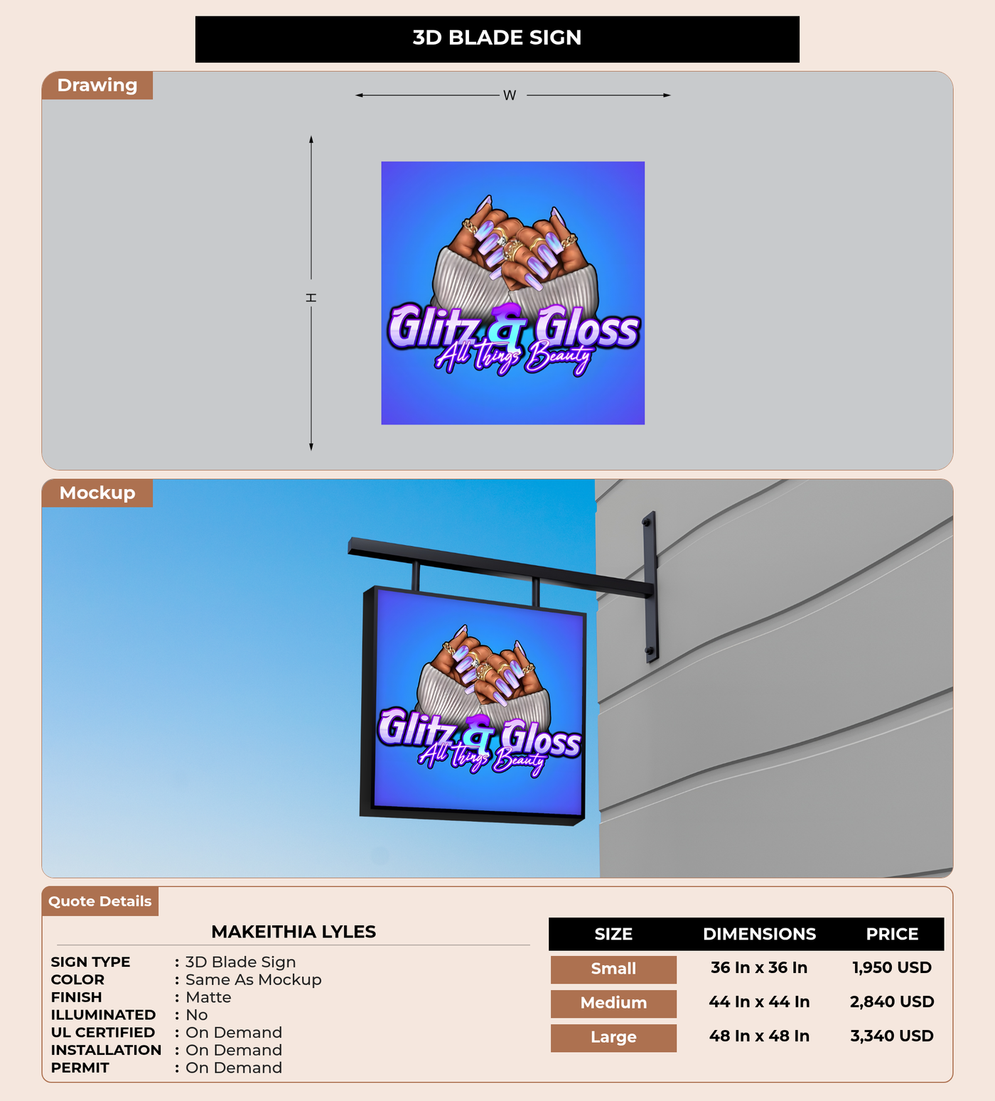 CUSTOM MOCKUP SIGN FOR Makeithia lyles