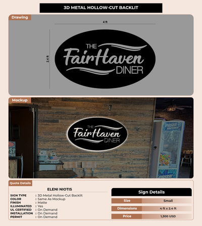 CUSTOM MOCKUP SIGN FOR Eleni Niotis