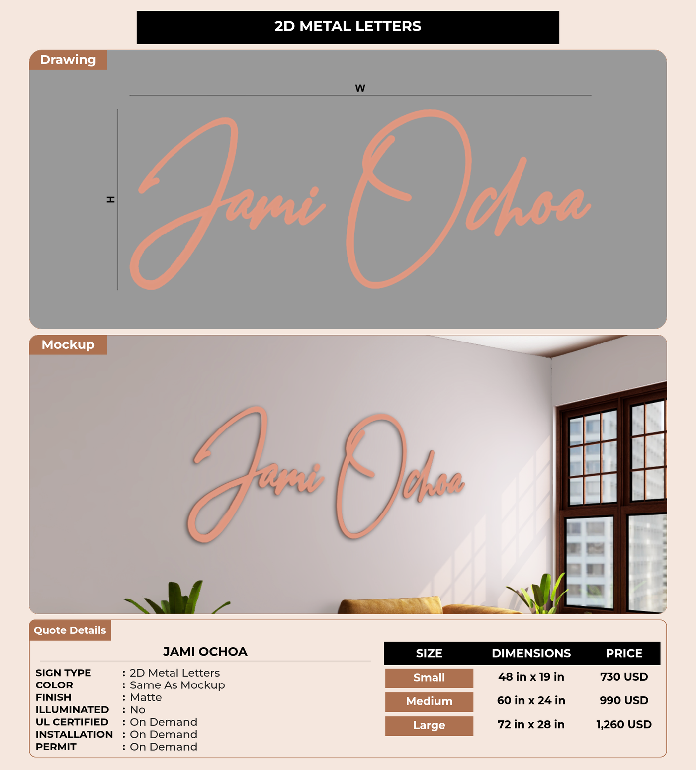 CUSTOM MOCKUP SIGN FOR Jami Ochoa