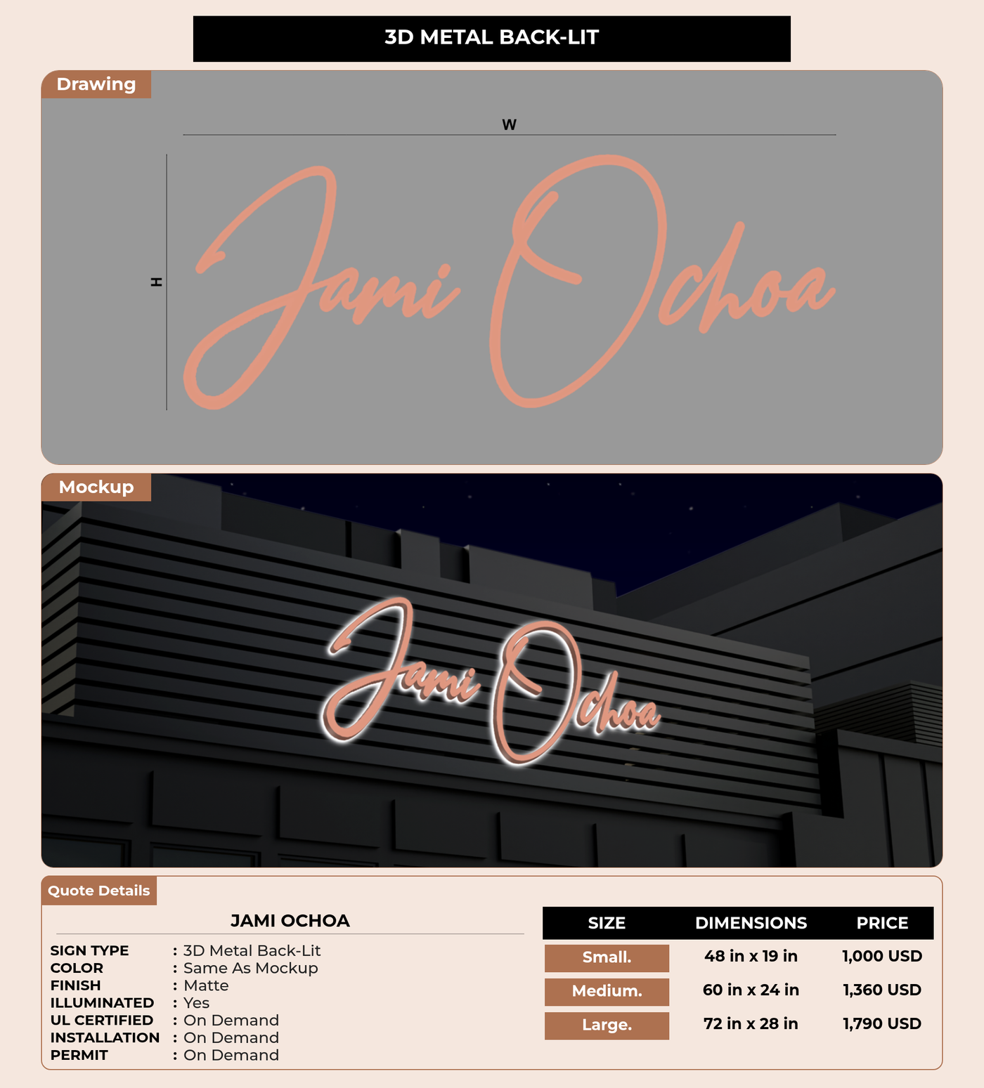 CUSTOM MOCKUP SIGN FOR Jami Ochoa
