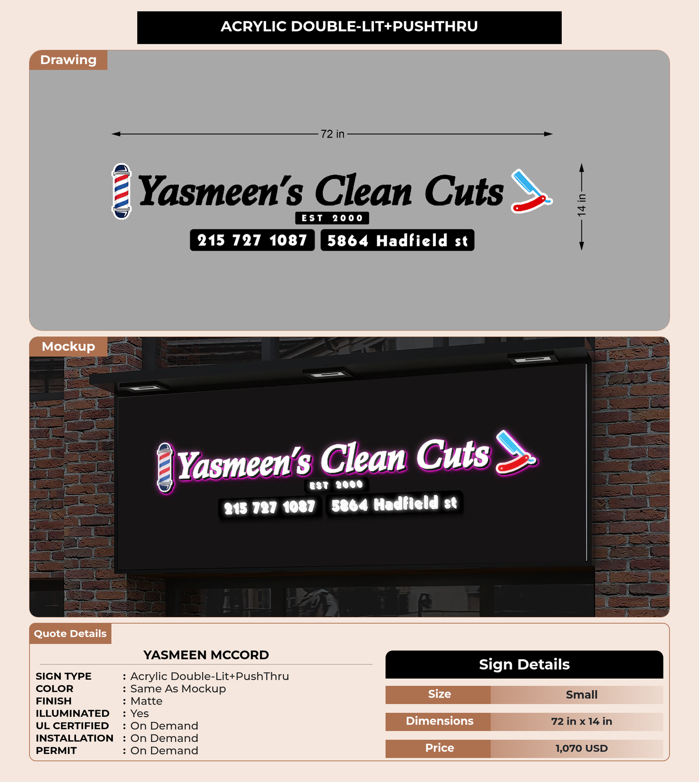 CUSTOM MOCKUP SIGN FOR yasmeen mccord