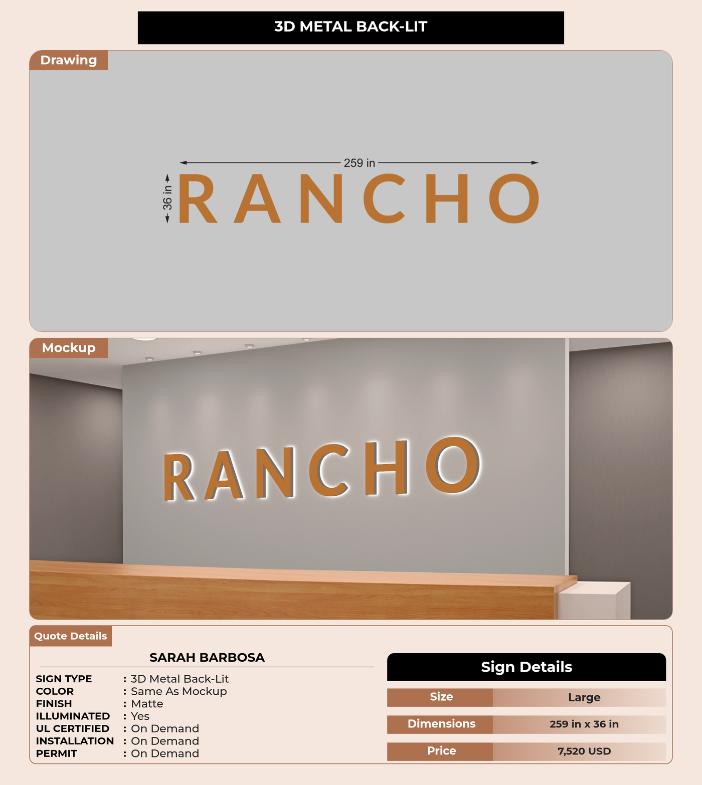 CUSTOM MOCKUP SIGN FOR Sarah Barbosa
