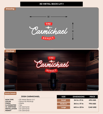 CUSTOM MOCKUP SIGN FOR Josh Carmichael
