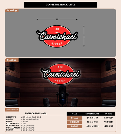 CUSTOM MOCKUP SIGN FOR Josh Carmichael