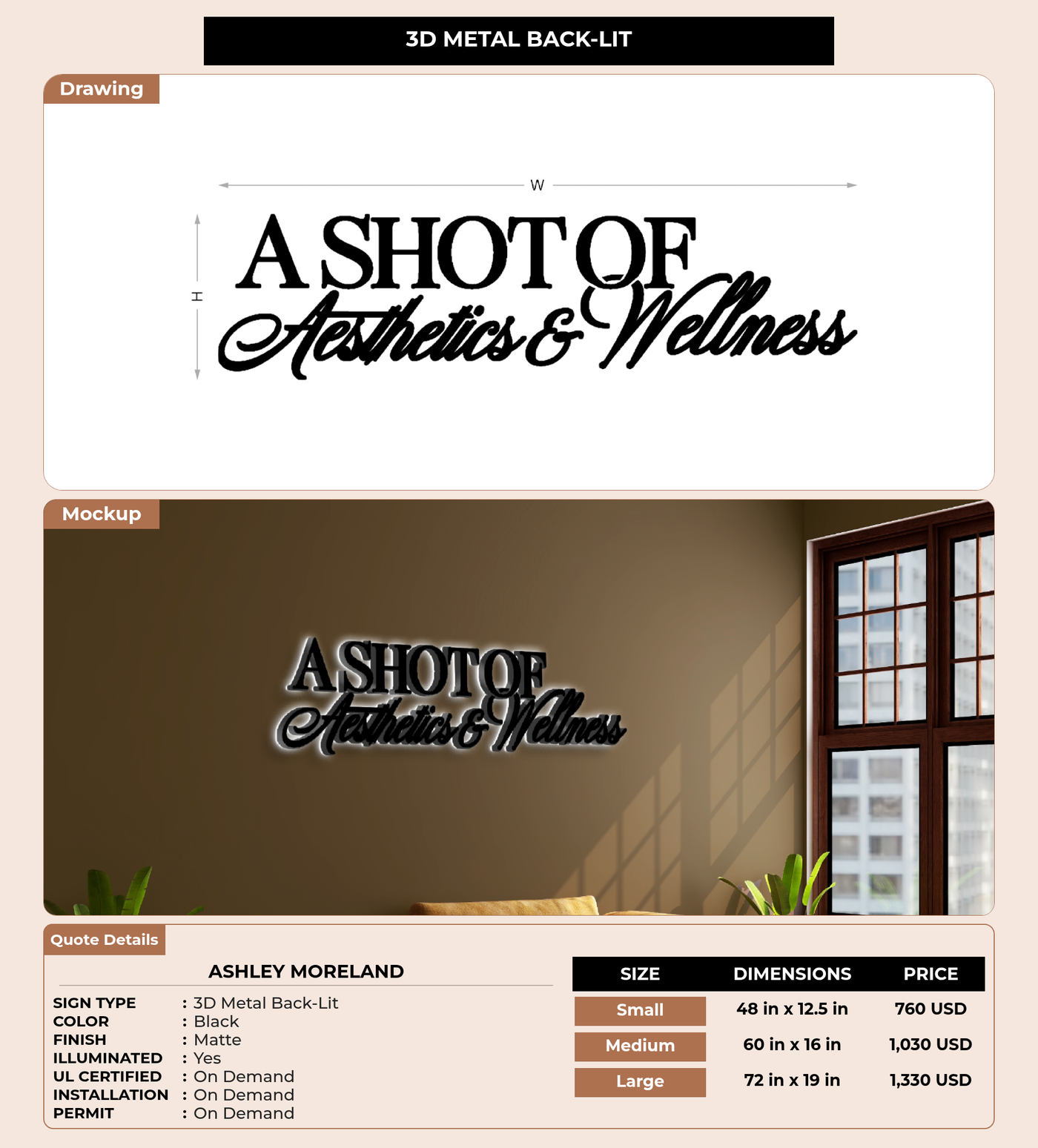 CUSTOM MOCKUP SIGN FOR Ashley Moreland