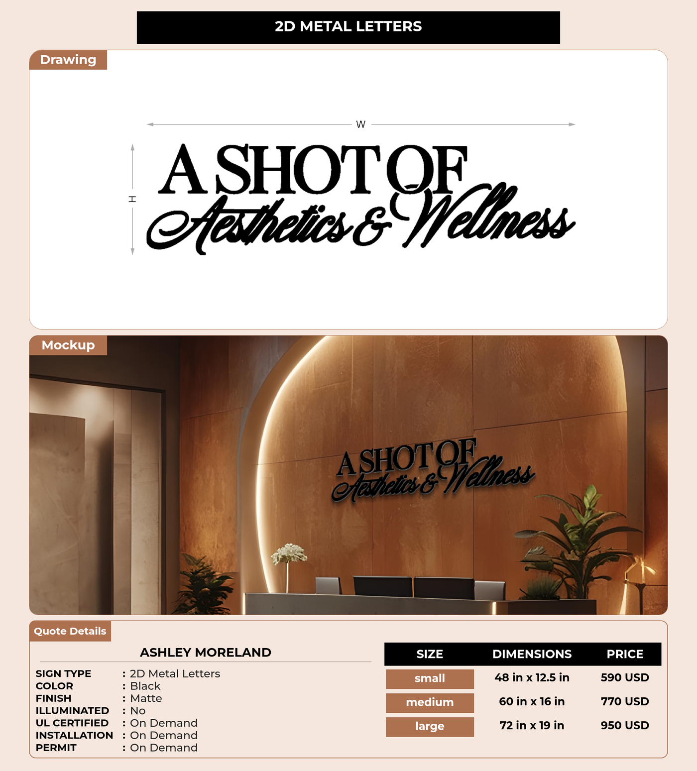 CUSTOM MOCKUP SIGN FOR Ashley Moreland