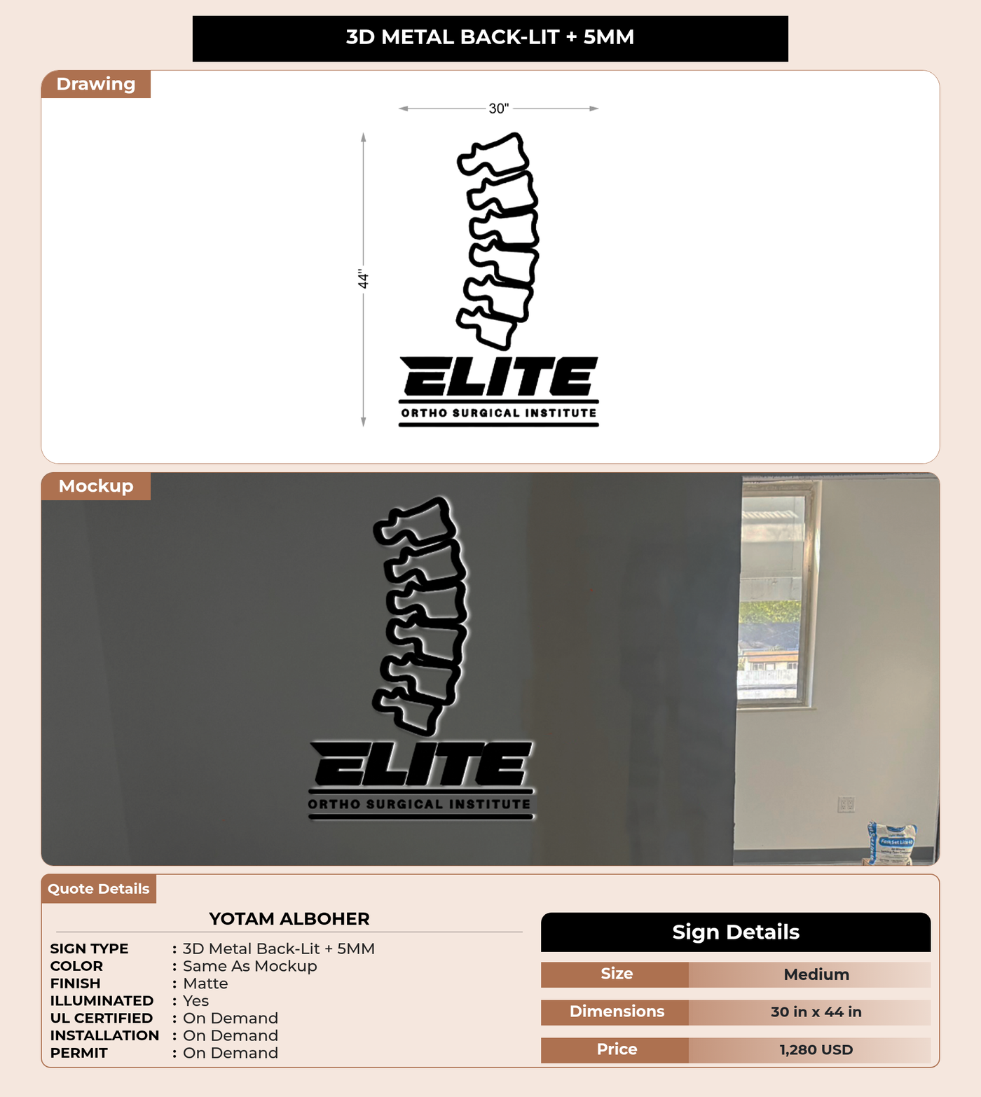 CUSTOM MOCKUP SIGN FOR Yotam Alboher