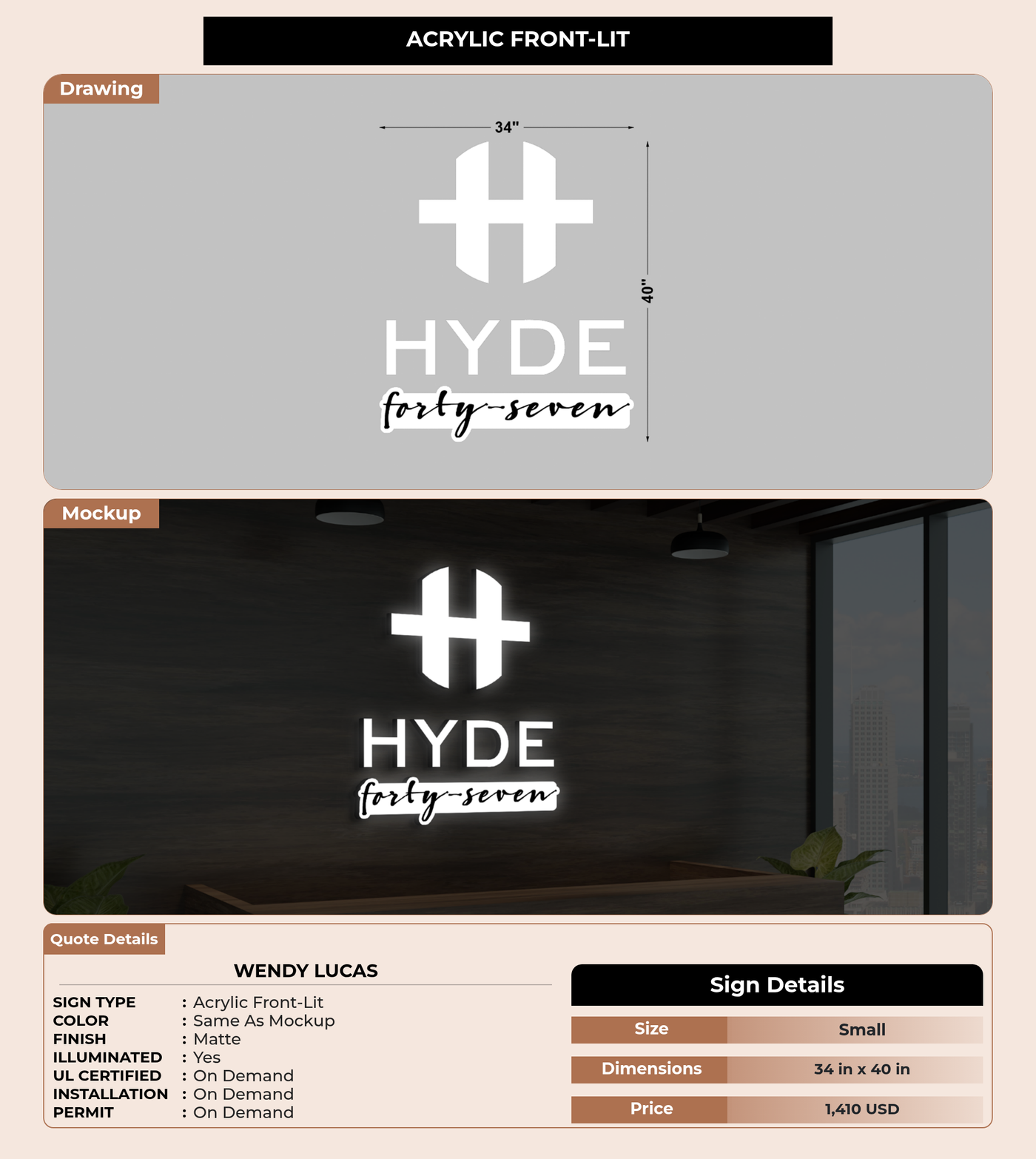 CUSTOM MOCKUP SIGN FOR Wendy Lucas