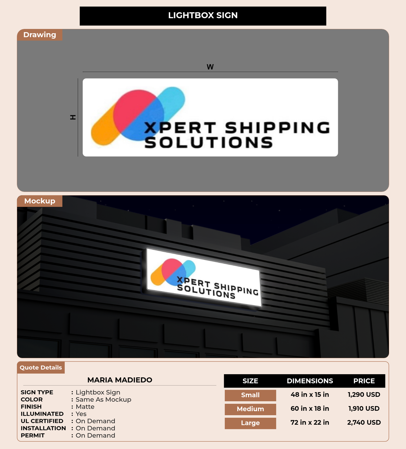 CUSTOM MOCKUP SIGN FOR Maria Madiedo