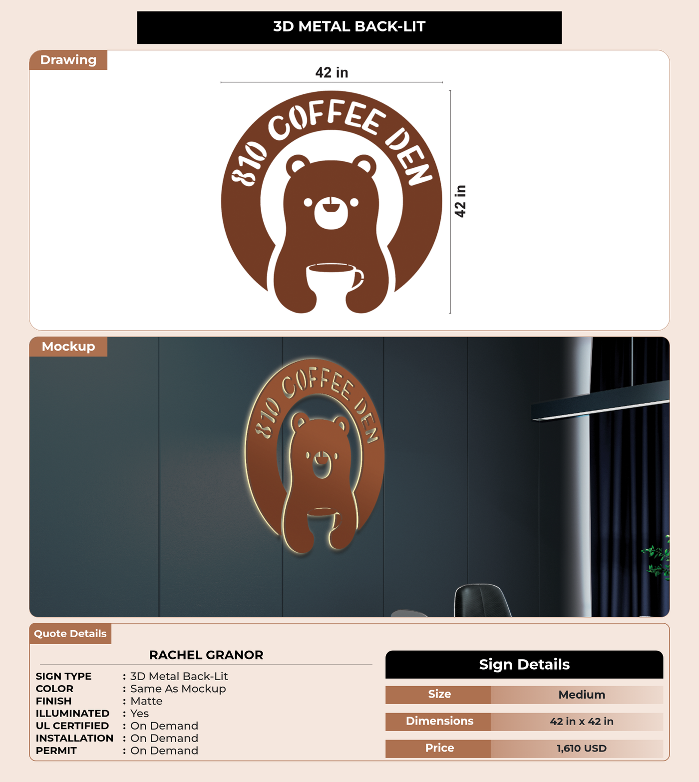 CUSTOM MOCKUP SIGN FOR Rachel Granor