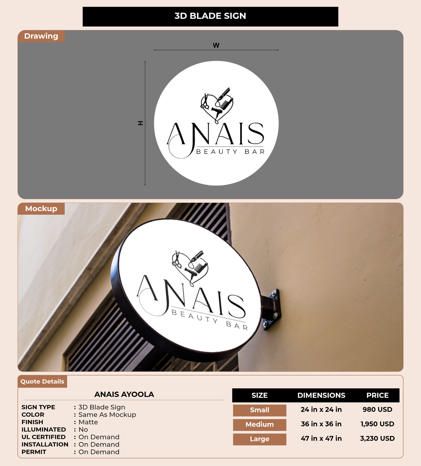 CUSTOM MOCKUP SIGN FOR Anais Ayoola