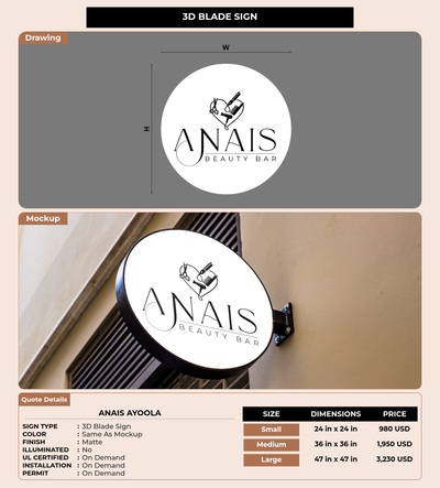CUSTOM MOCKUP SIGN FOR Anais Ayoola