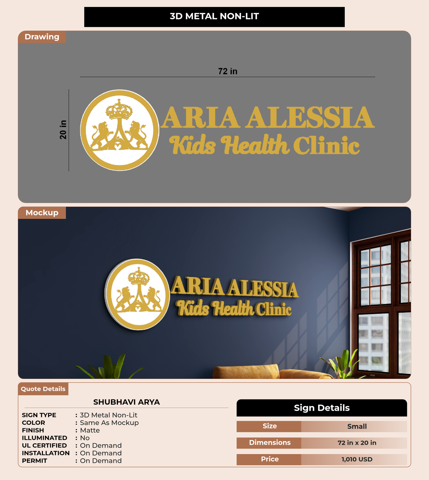 CUSTOM MOCKUP SIGN FOR Shubhavi Arya