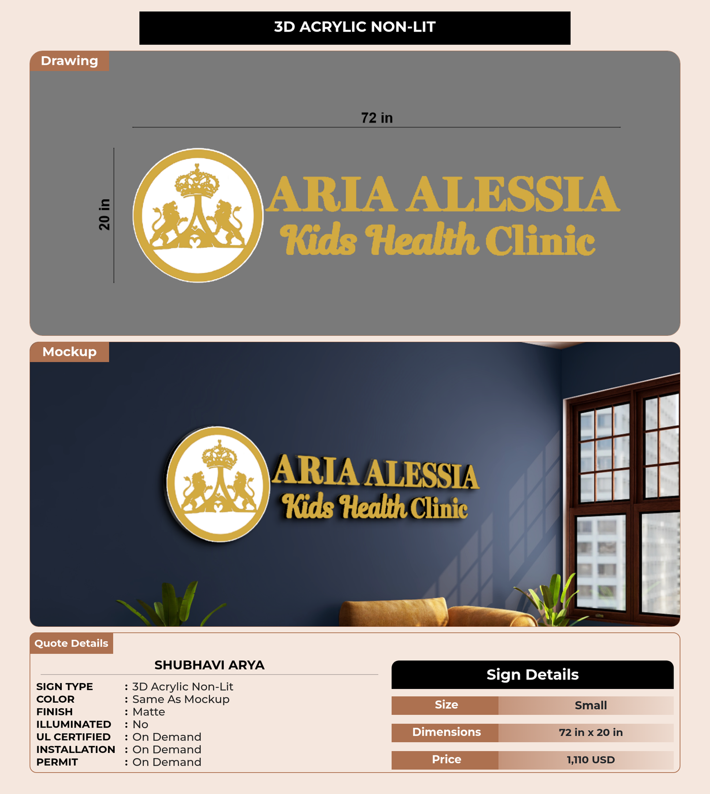 CUSTOM MOCKUP SIGN FOR Shubhavi Arya