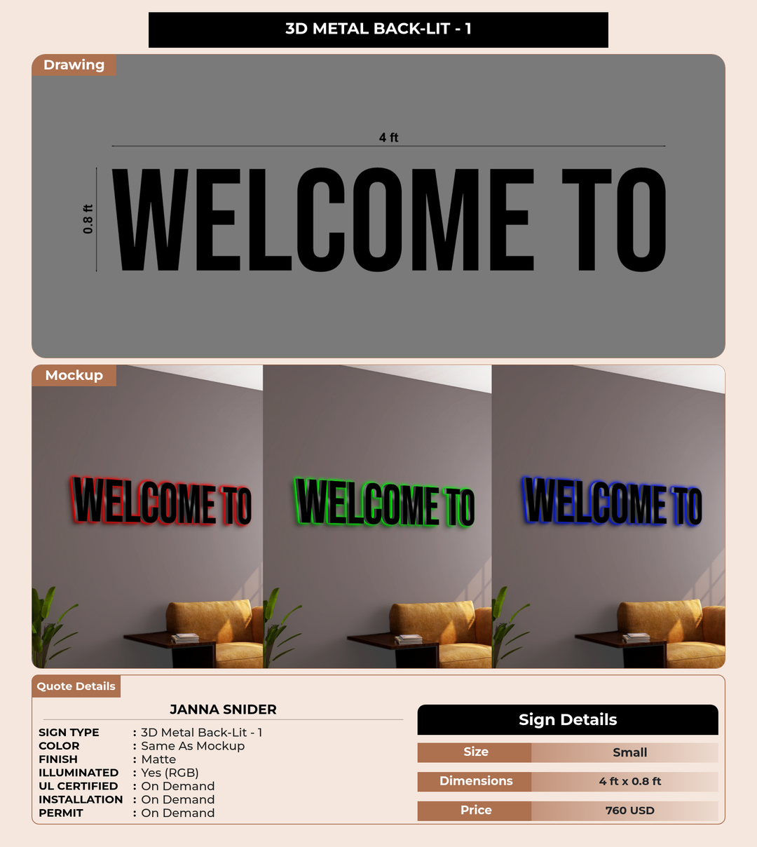 CUSTOM MOCKUP SIGN FOR Janna Snider