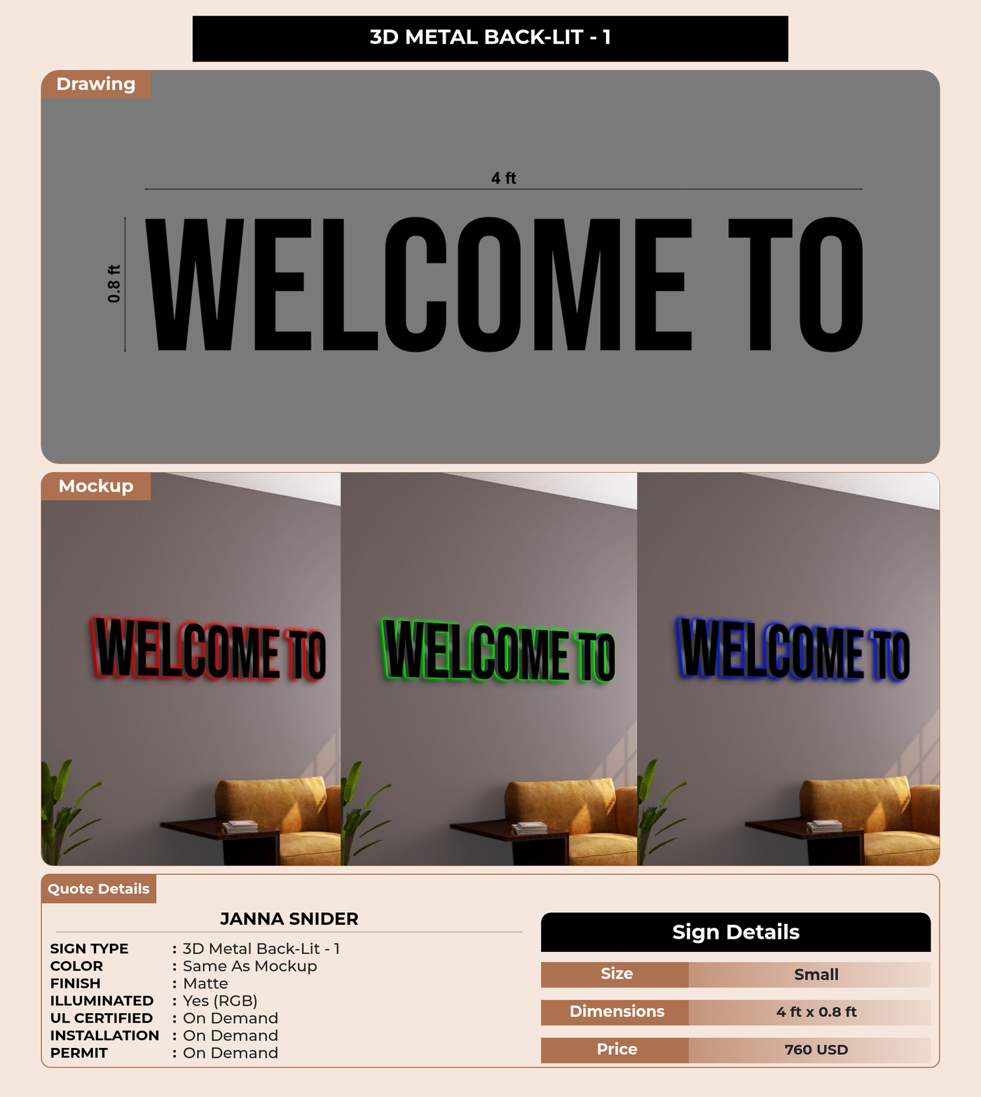 CUSTOM MOCKUP SIGN FOR Janna Snider