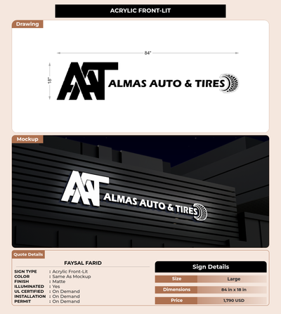 CUSTOM MOCKUP SIGN FOR Faysal Farid