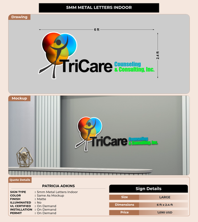 CUSTOM MOCKUP SIGN FOR PATRICIA ADKINS