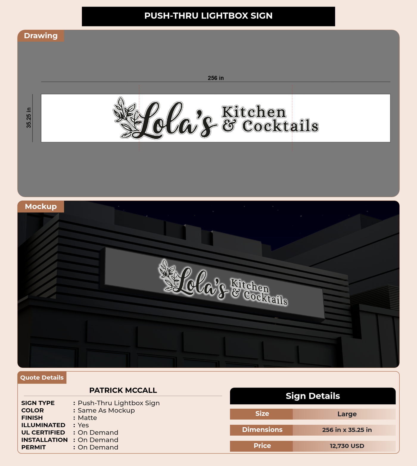 CUSTOM MOCKUP SIGN FOR Patrick McCall