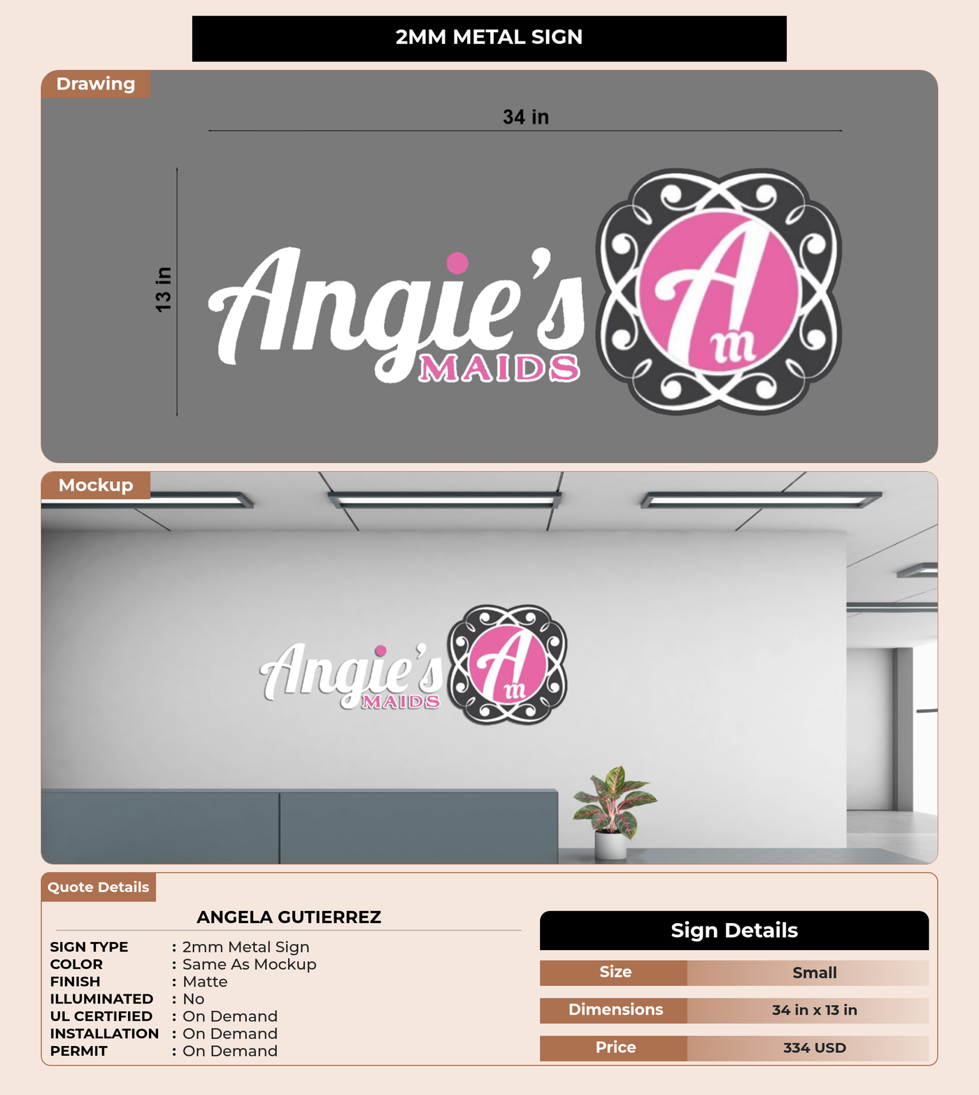 CUSTOM MOCKUP SIGN FOR Angela Gutierrez