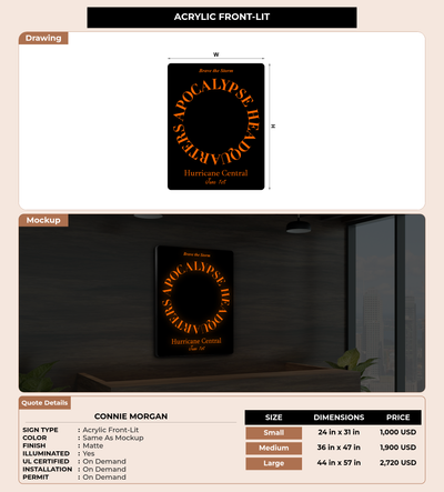 CUSTOM MOCKUP SIGN FOR Connie Morgan