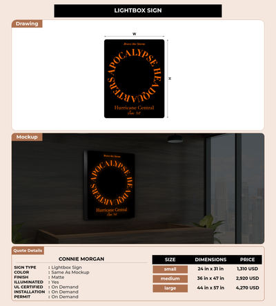 CUSTOM MOCKUP SIGN FOR Connie Morgan
