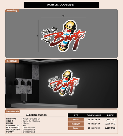 CUSTOM MOCKUP SIGN FOR Alberto Quiros