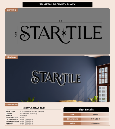 CUSTOM MOCKUP SIGN FOR Mikayla [Star Tile]