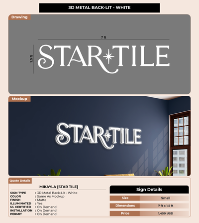 CUSTOM MOCKUP SIGN FOR Mikayla [Star Tile]