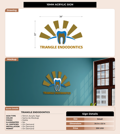 CUSTOM MOCKUP SIGN FOR Triangle Endodontics