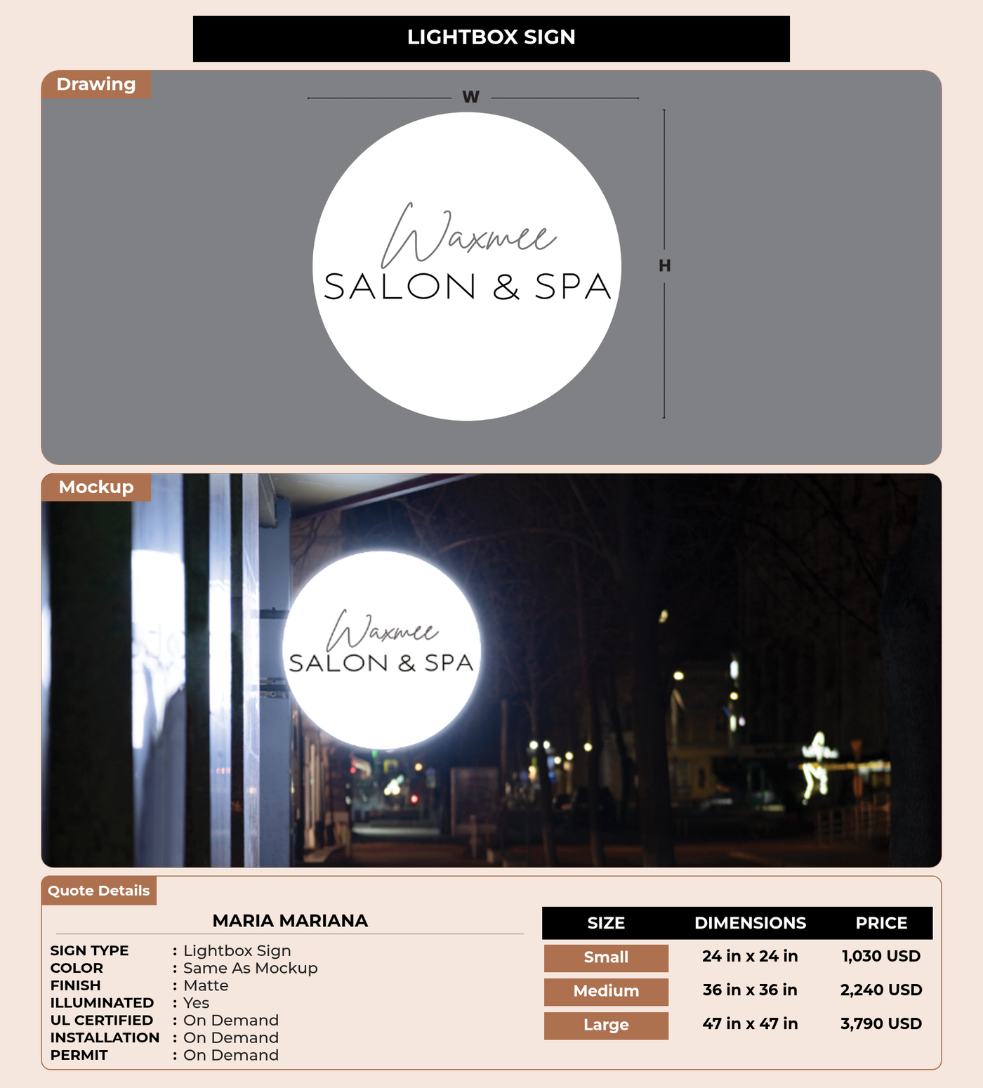 CUSTOM MOCKUP SIGN FOR Maria Mariana
