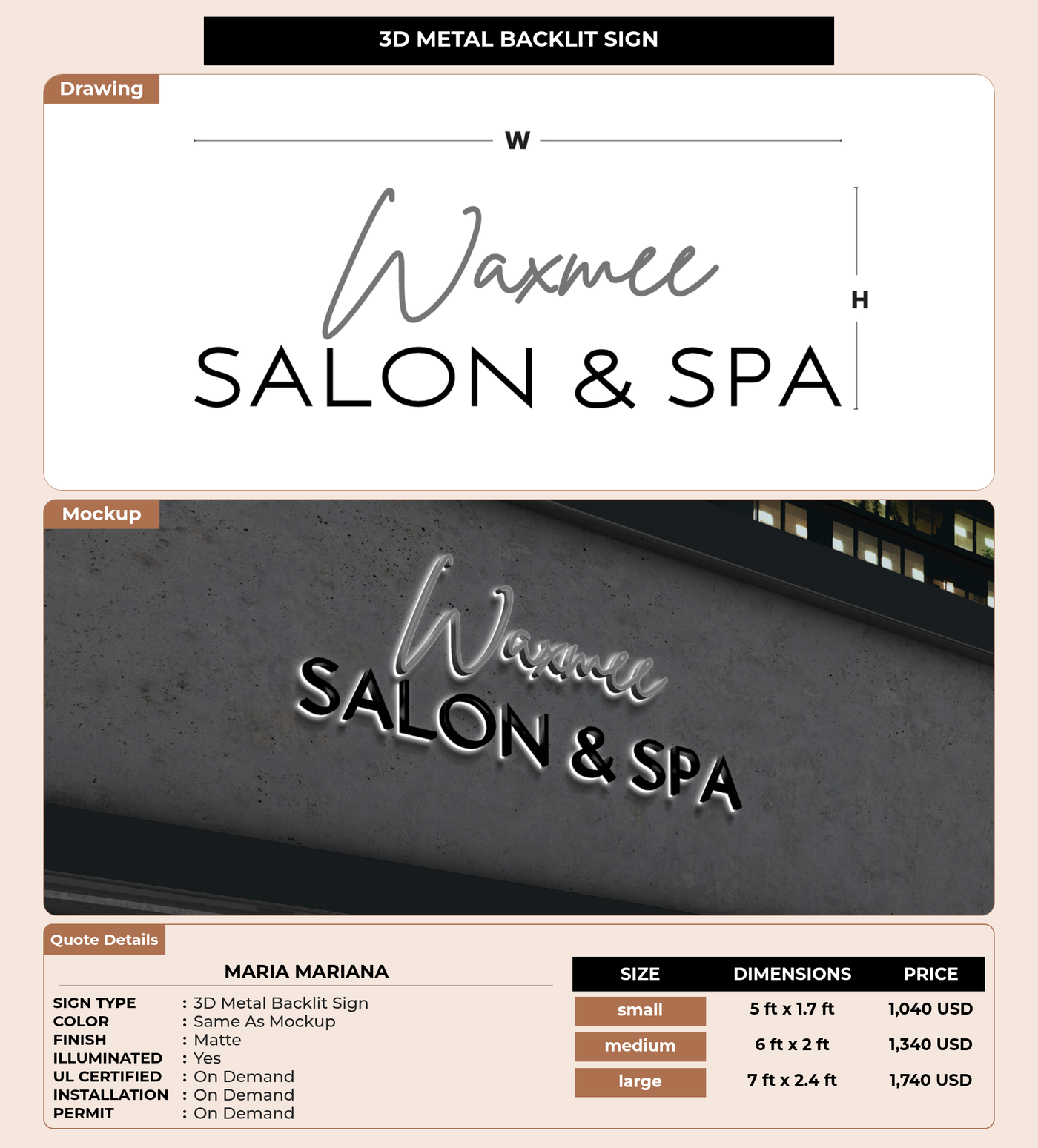 CUSTOM MOCKUP SIGN FOR Maria Mariana