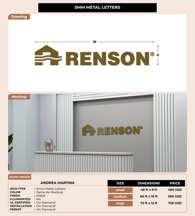 CUSTOM MOCKUP SIGN FOR Andrea Martina