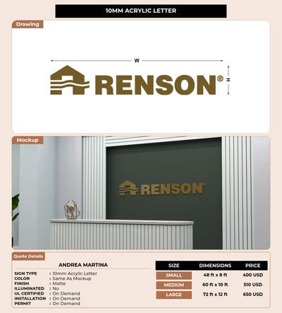 CUSTOM MOCKUP SIGN FOR Andrea Martina