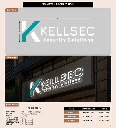 CUSTOM MOCKUP SIGN FOR Dean Kelly