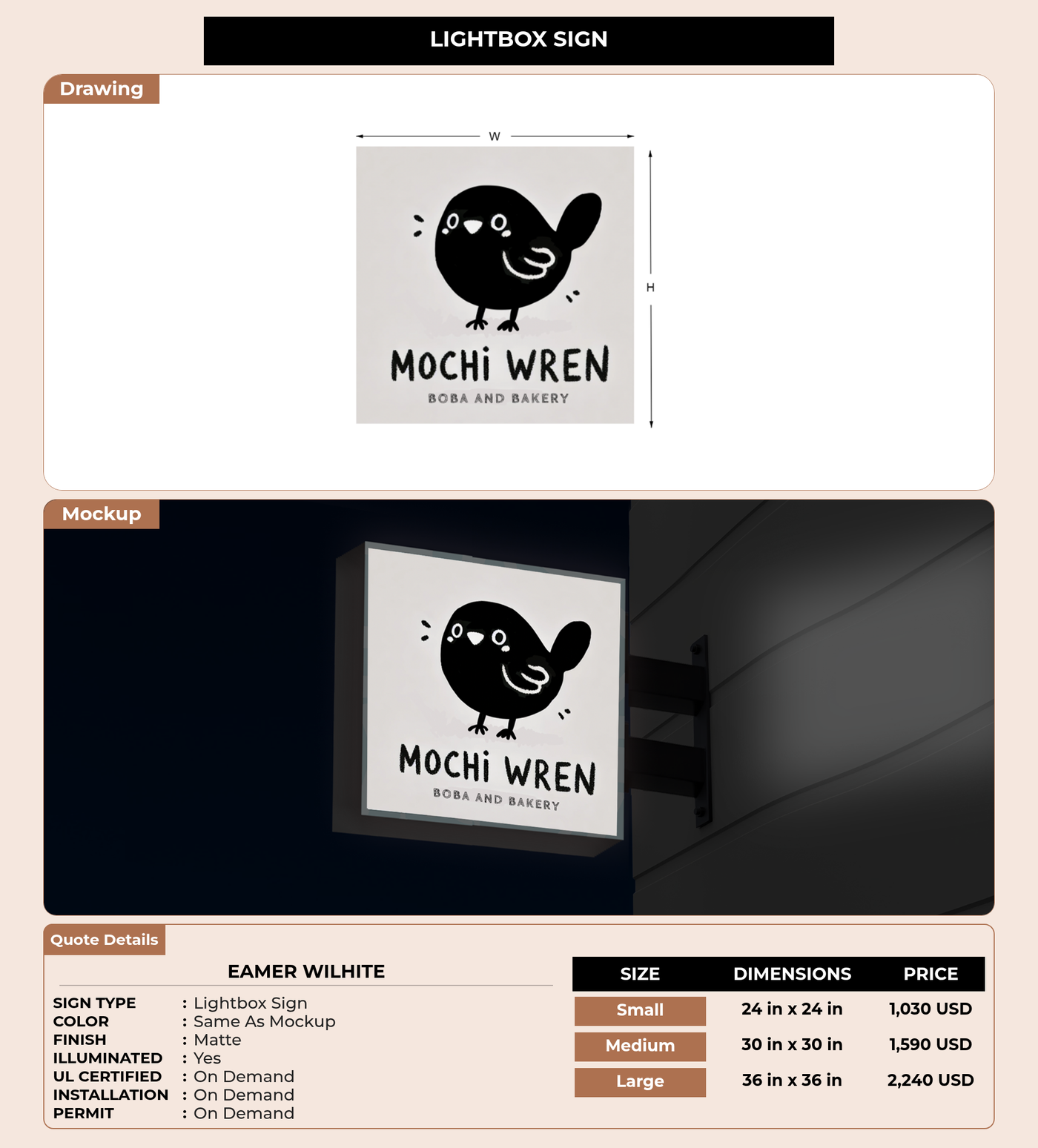 CUSTOM MOCKUP SIGN FOR Eamer Wilhite