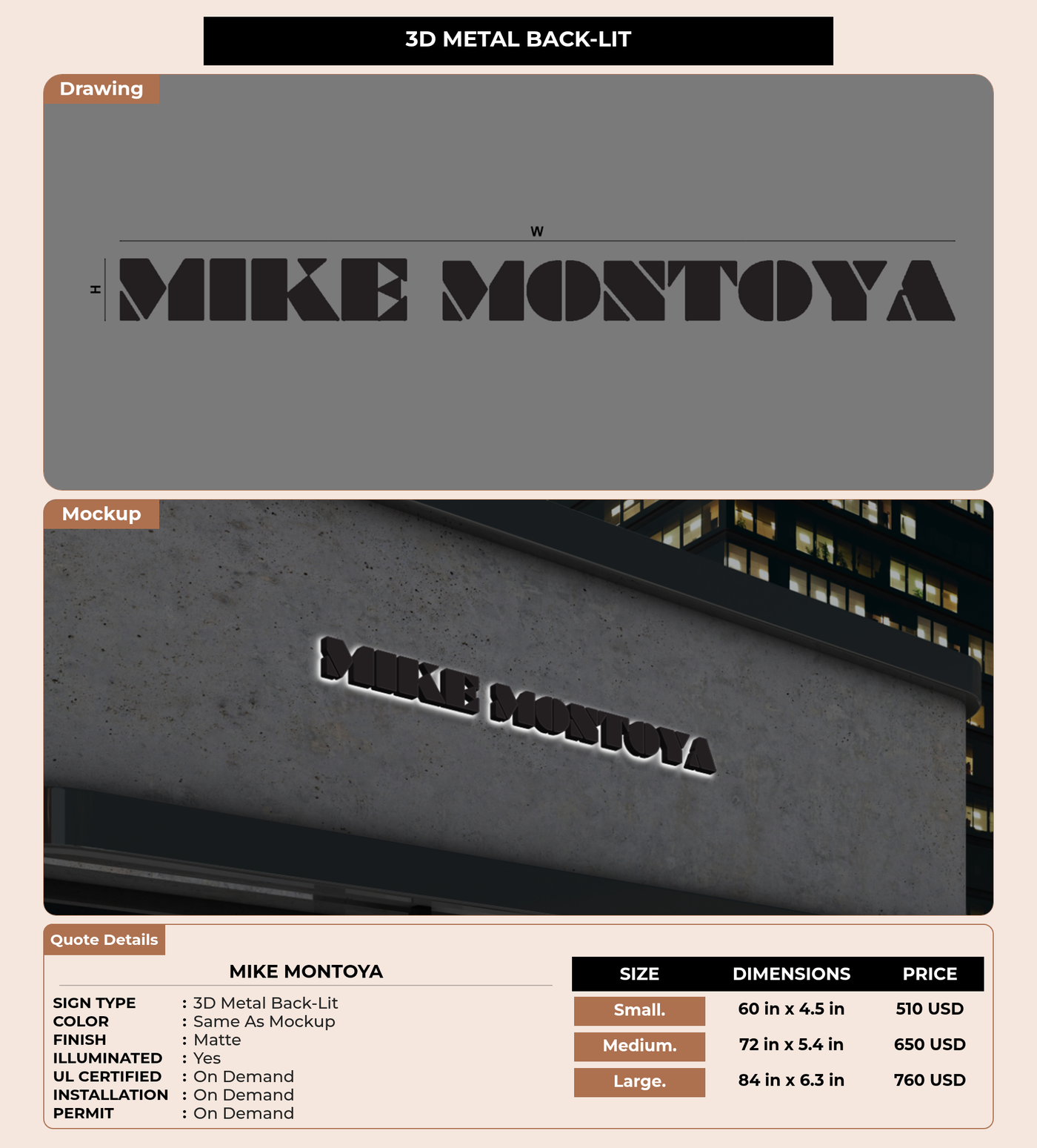 CUSTOM MOCKUP SIGN FOR Mike Montoya