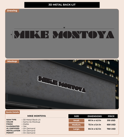 CUSTOM MOCKUP SIGN FOR Mike Montoya