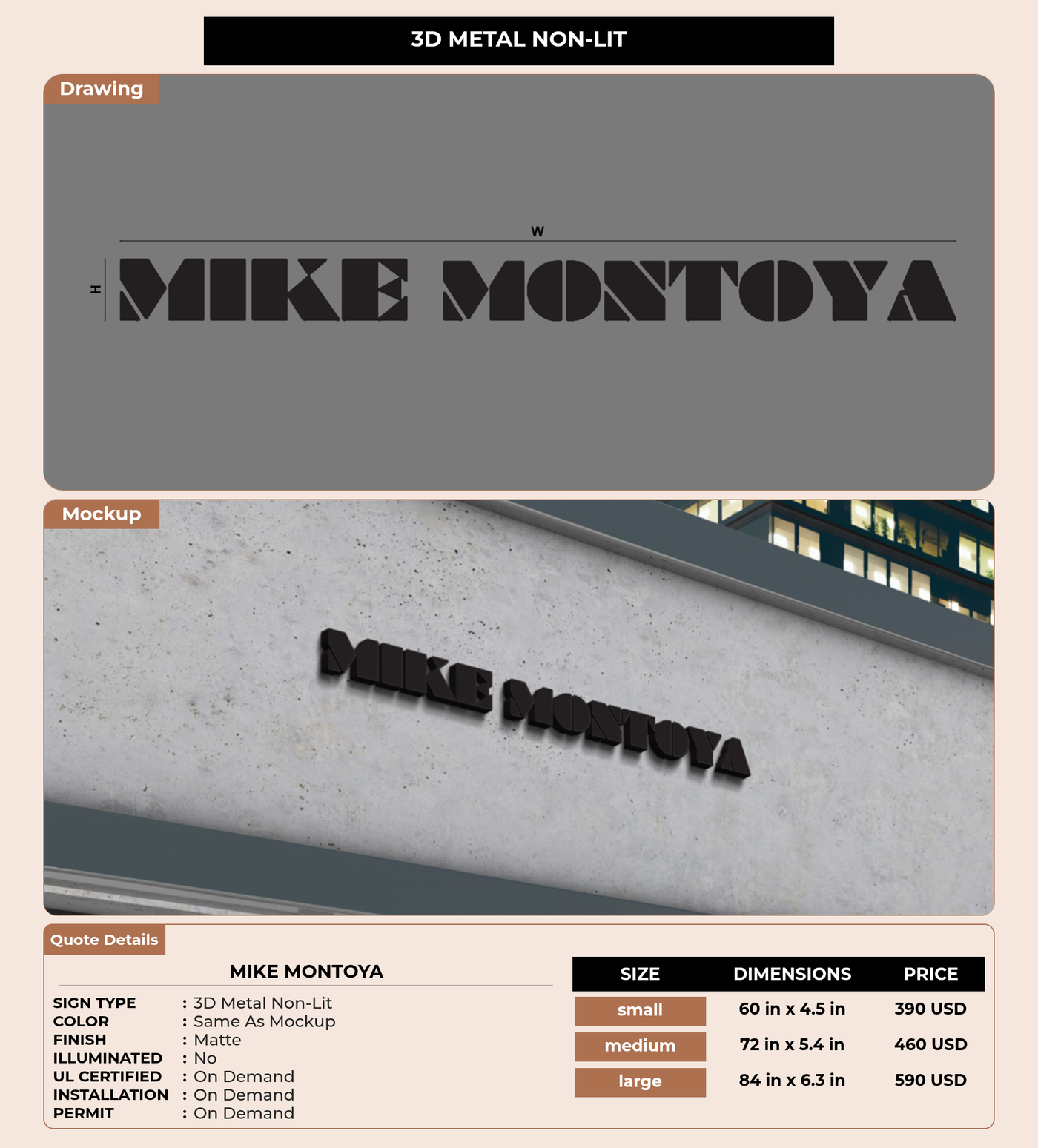 CUSTOM MOCKUP SIGN FOR Mike Montoya