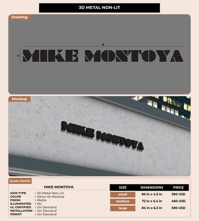 CUSTOM MOCKUP SIGN FOR Mike Montoya