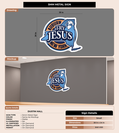 CUSTOM MOCKUP SIGN FOR Dustin Hall