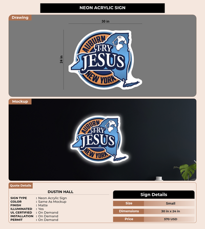 CUSTOM MOCKUP SIGN FOR Dustin Hall